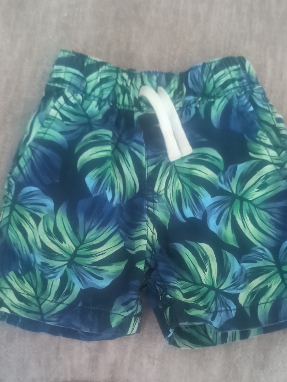 Tropical Leaf  Shorts Green & Blue Children's Place 18-24 Months Summer